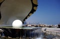 Close up view of oyster and pearl fountain in Doha Royalty Free Stock Photo