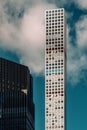 Close-up view of 432 Park Avenue Condominiums and modern skyscrapers in Midtown Manhattan New York City Royalty Free Stock Photo