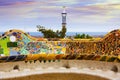 Close up view of Park Guell in Barcelona Royalty Free Stock Photo