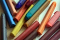 Close up view of pastel crayons. Royalty Free Stock Photo