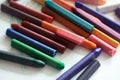 Close up view of pastel crayons Royalty Free Stock Photo