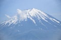 Close up view of the peak of Fuji mountain covered with snow Royalty Free Stock Photo