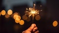 Close-up view of a sparkler