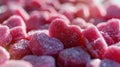 A close up view of heart shape pink sweet like candy, sugar, and jelly. AIGX01. Royalty Free Stock Photo