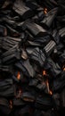 a close up view of a pile of charcoal