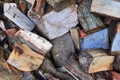 Close up view on a pile of chopped firewood Royalty Free Stock Photo