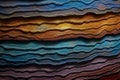 a close up view of a pile of colored paper