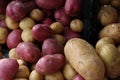Close-up of red and white potatoes Royalty Free Stock Photo
