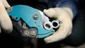 Close up view on pipe cutter Royalty Free Stock Photo