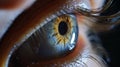 Close-up view of placing lens on eye iris for ophthalmology and vision correction Royalty Free Stock Photo