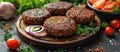 Close-Up of Plate With Meat Patties Royalty Free Stock Photo