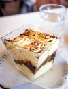 Close-up view of a portion of Italian tiramisu