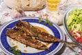 Wahoo grilled fish meal Royalty Free Stock Photo