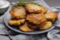 Potatoes pancakes latkes, flapjacks, hashbrown or potato vada