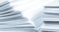 Stacks of White Paper Sheets Close Up Royalty Free Stock Photo