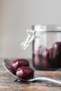 Dark Sweet Cherries in a Jar