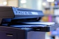 A close-up view of a printer sitting on a desk, ready for use Royalty Free Stock Photo