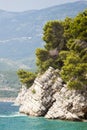 close-up view of the protruding rock in the sea in the Park Milo Royalty Free Stock Photo