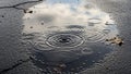 Captures the interaction between rain and urban surfaces highlighting Royalty Free Stock Photo