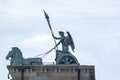 the quadriga that stands on top of the iconic Brandenburg gate in Berlin Royalty Free Stock Photo