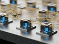 Quantum Computing Processors on Circuit Board Royalty Free Stock Photo