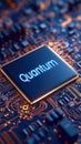 close up view of quantum processor on circuit board, showcasing advanced technology