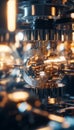 Close up view of qubits in a quantum circuit a realistic representation of quantum computing