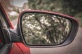 Close-up view of rearview mirror on the car Royalty Free Stock Photo