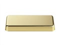 Rectangular Gold Bar on White Background Royalty Free Stock Photo