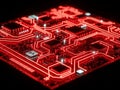 Close-up view of a red circuit board Royalty Free Stock Photo