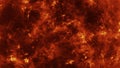 Close up view of a red fire plasma