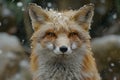 Close Up of a Fox in the Snow Royalty Free Stock Photo