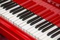 Close up view of red piano keys Royalty Free Stock Photo