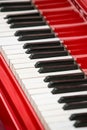 Close up view of red piano keys Royalty Free Stock Photo
