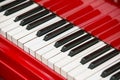 Close up view of red piano keys Royalty Free Stock Photo