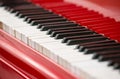 Close up view of red piano keys Royalty Free Stock Photo