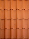 Close up view on red spanish clay roofing tiles background Royalty Free Stock Photo