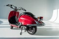 close up view of red vintage scooter Royalty Free Stock Photo