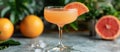 Close Up of Grapefruit Cocktail on Table Royalty Free Stock Photo