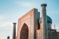 Close up view of the Registan Square in Samarkand, Uzbekistan Royalty Free Stock Photo