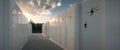 Close up view of renewable energy battery storage facility. Royalty Free Stock Photo