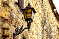 Decorative retro lamppost in the town of Pals, Girona