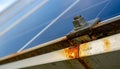 Corrosion on Solar Panel Mounting System Royalty Free Stock Photo