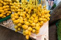 A close-up view of a ripe bunch of yellow dates Royalty Free Stock Photo