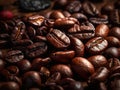 A Close-Up View of Roasted coffee beans background Royalty Free Stock Photo