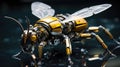 Close-up view of a robotic bee with modular components. Artificial flying pollinator microscale robot Royalty Free Stock Photo