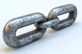Strong Metallic Chain Link Symbolizing Security and Connection for Business Designs Generative AI