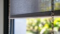 Close-Up View Of Roller Blinds On Windows In Interior With Blackout Shades For Large Windows Royalty Free Stock Photo