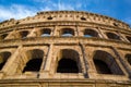 Close up view of Rome Colosseum, a popular tourist destination in Europe. Royalty Free Stock Photo