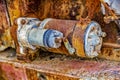 Close-up of rusted tractor starter Royalty Free Stock Photo